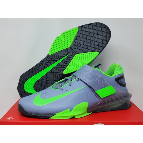 Nike Savaleos Weight Lifting Shoe GREY GREEN BLACK *SAMPLE* CV5708-401 - Picture 1 of 7